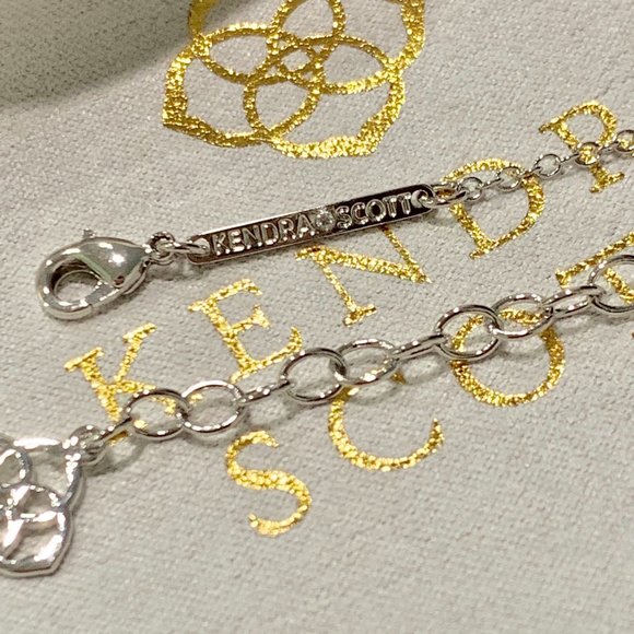 New Kendra Scott Elisa Silver Iridescent Drusy - Picture 4 of 7